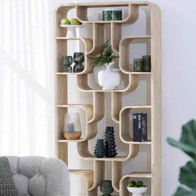 Light en Living Kast open 100x30x200 cm LABARE mat naturel