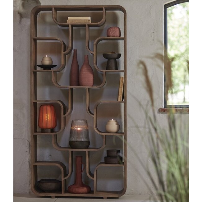 Light en Living Kast open 100x30x200 cm LABARE licht bruin