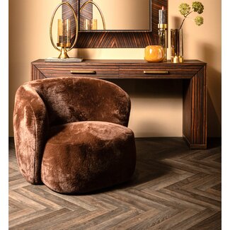 PTMD Fauteuil Aphrodite fur donkerbruin