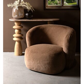 PTMD Fauteuil Aphrodite fur mokka