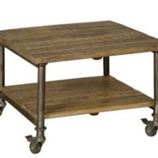 Tower Living Bijzettafel mango  met onderblad op wielen