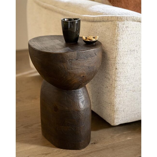 By Boo Bijzettafel Cobble mango organisch – bruin