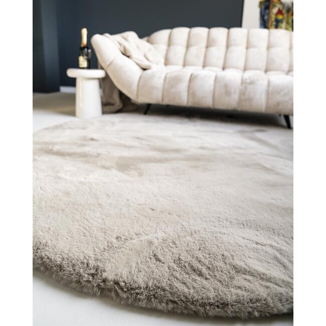 By Boo Vloerkleed Zena rond - grijs