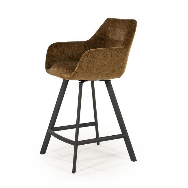 By Boo Barstoel Bliss with armleuning - mosterd