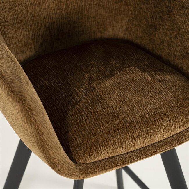 By Boo Barstoel Bliss with armleuning - mosterd