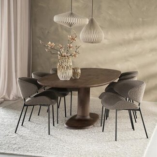 Eleonora Eettafel Coco 180x110 cm - lichtbruin