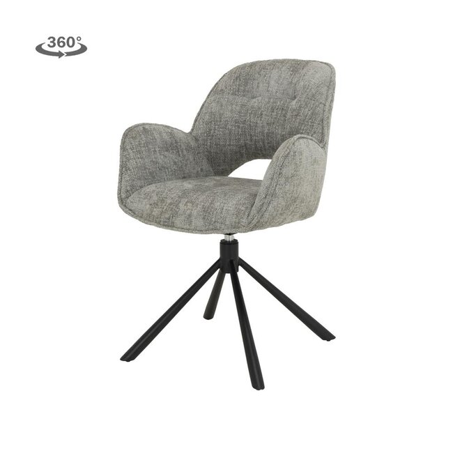 Tower Living Eettafelstoel Isola draaibaar- Haga 09 silver