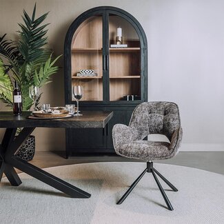 Tower Living Eettafelstoel Isola draaibaar- Haga 16 charcoal