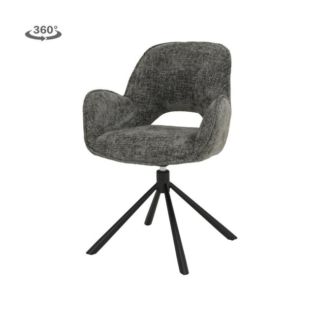 Tower Living Eettafelstoel Isola draaibaar- Haga 16 charcoal