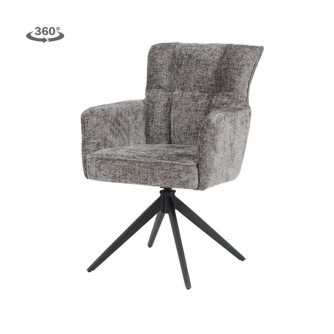 Tower Living Bardi Armstoel - Haga 16 charcoal (draaibaar)