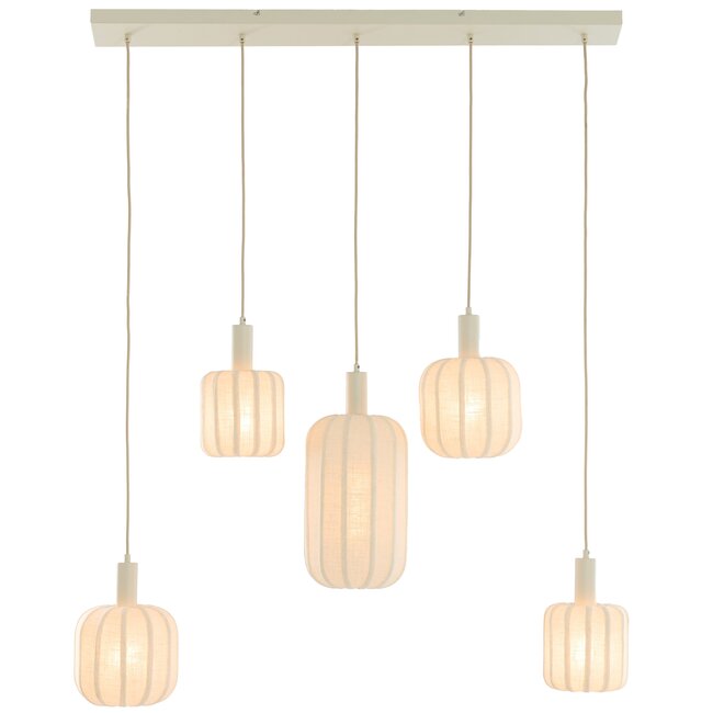 Light en Living Hanglamp 5L 105x19,5x123 cm TUFIA linnen cream