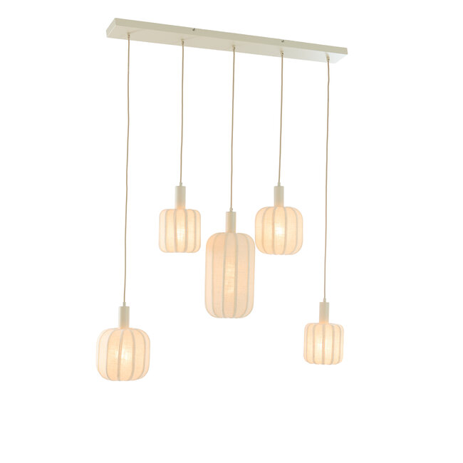 Light en Living Hanglamp 5L 105x19,5x123 cm TUFIA linnen cream
