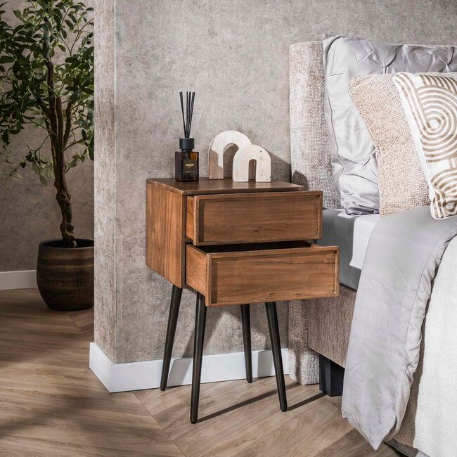 WoonStijl Nachtkastje Frame met 2 lades - set van 2