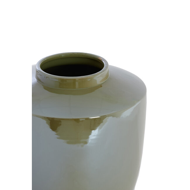 Light en Living Vaas deco Ø30x32 cm TALEA keramiek olie licht groen