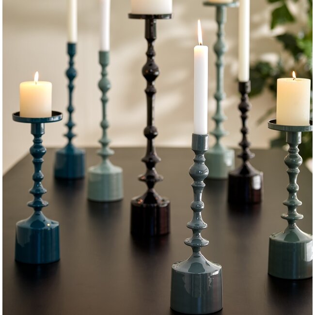 Light en Living Kandelaar Ø10x42 cm SHEVA glanzend zwart