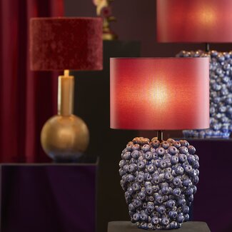 Light en Living Lampvoet Ø25,5x27 cm BERRIES keramiek donker blauw Light en Living Lampvoet Ø25,5x27 cm BERRIES keramiek donker blauw