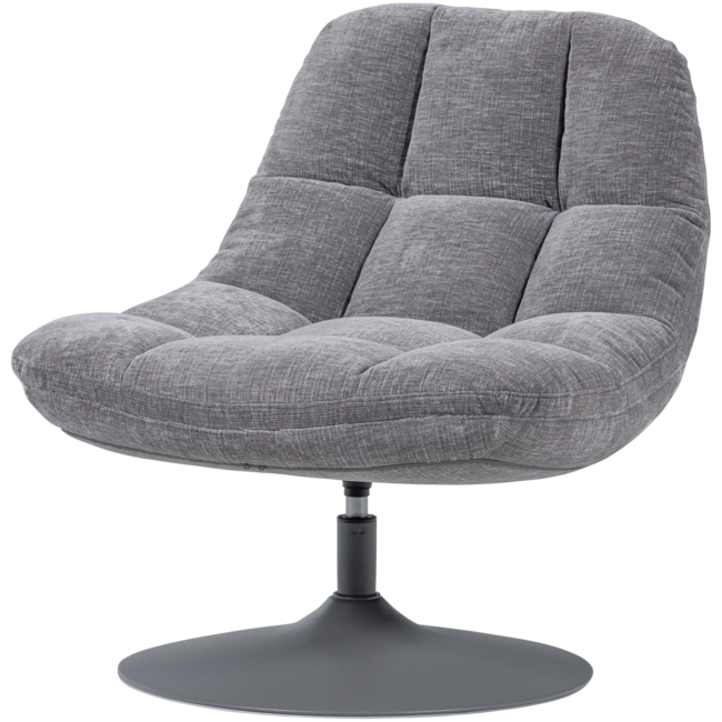 Woood Elvi Draaifauteuil Chenille Structuur Lichtgrijs