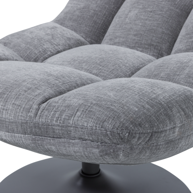 Woood Elvi Draaifauteuil Chenille Structuur Lichtgrijs