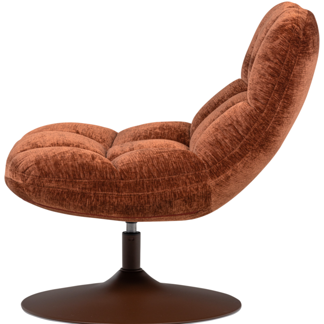 Woood Elvi Draaifauteuil Chenille Structuur Roestbruin