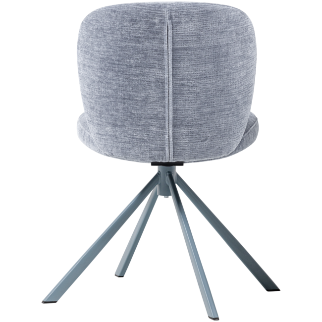 Woood Femke Eetkamerstoel Chenille Blauw