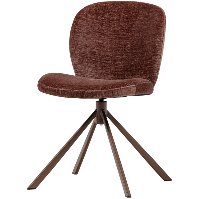 Woood Femke Eetkamerstoel Chenille Bruin