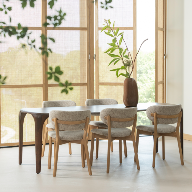 Woood Fiore Eettafel Mango Hout Donkerbruin 230x95 Cm