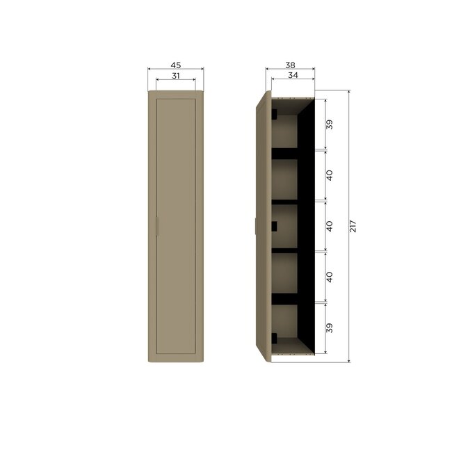Woood Gunnar Smalle Hoge Kast Grenen Matzwart [fsc]
