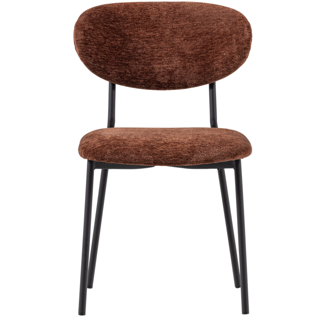 Woood Kjeld Eetkamerstoel Chenille Structuur Bruin