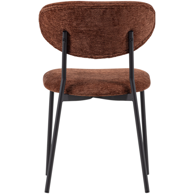 Woood Kjeld Eetkamerstoel Chenille Structuur Bruin