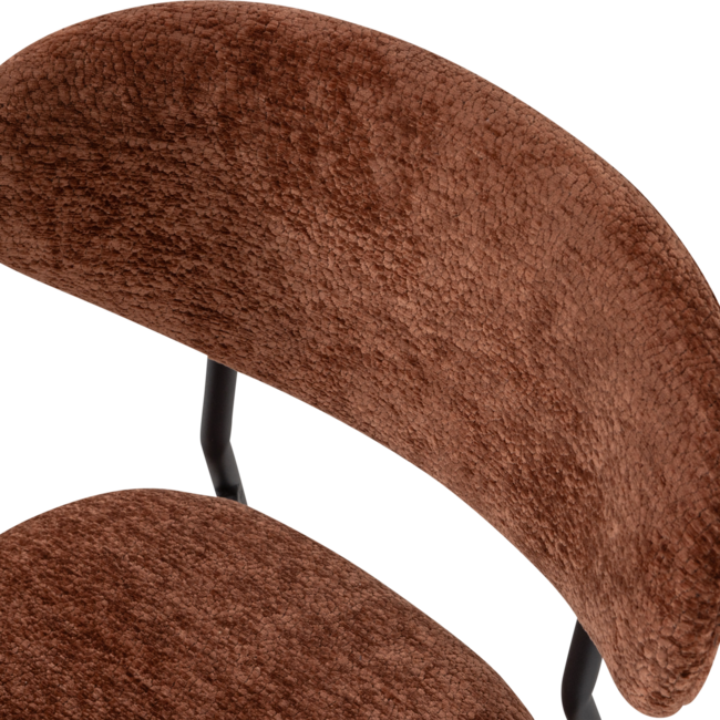 Woood Kjeld Eetkamerstoel Chenille Structuur Bruin