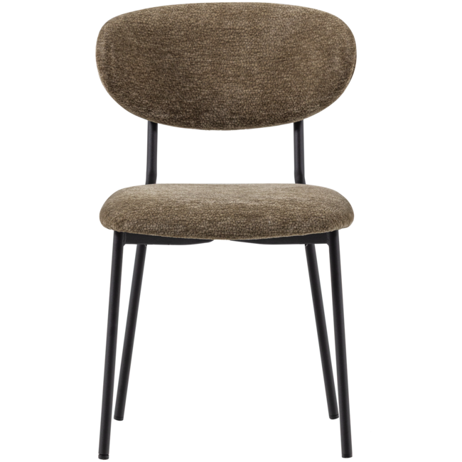 Woood Kjeld Eetkamerstoel Chenille Structuur Groen