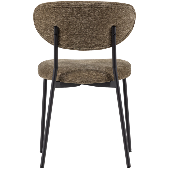 Woood Kjeld Eetkamerstoel Chenille Structuur Groen