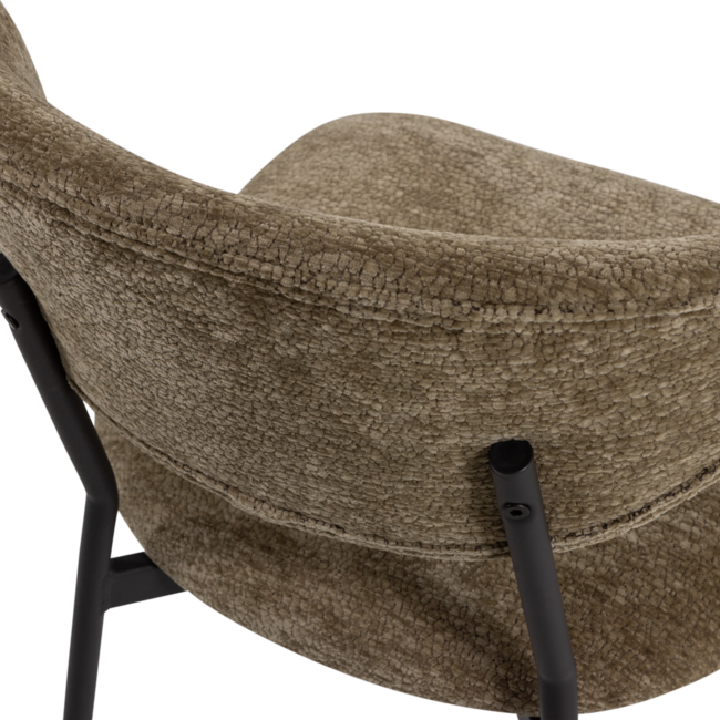 Woood Kjeld Eetkamerstoel Chenille Structuur Groen