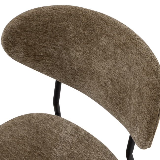 Woood Kjeld Eetkamerstoel Chenille Structuur Groen