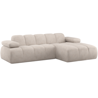 Woood Mojo Chaise Longue Bank Rechts Ribstof Ecru