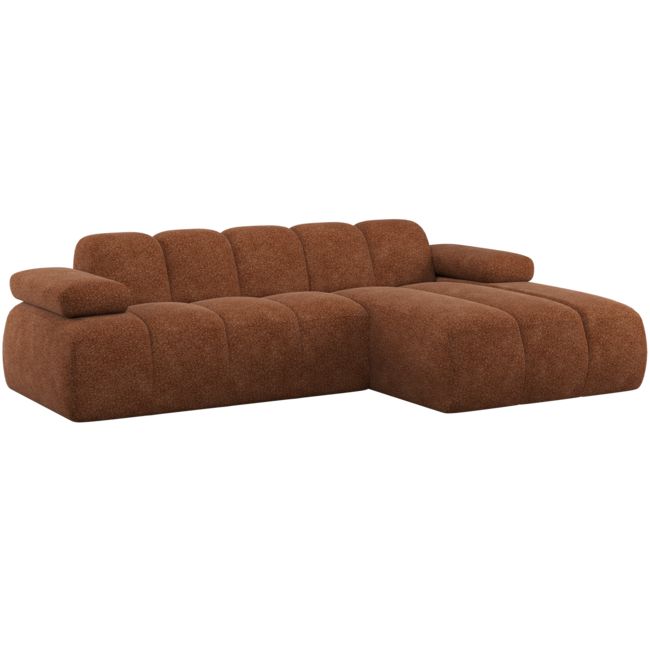 Woood Mojo Chaise Longue Bank Rechts Wollig Roestbruin