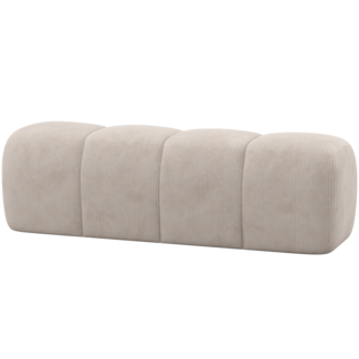 Woood Mojo Eetbankje 164 Cm Ribstof Ecru