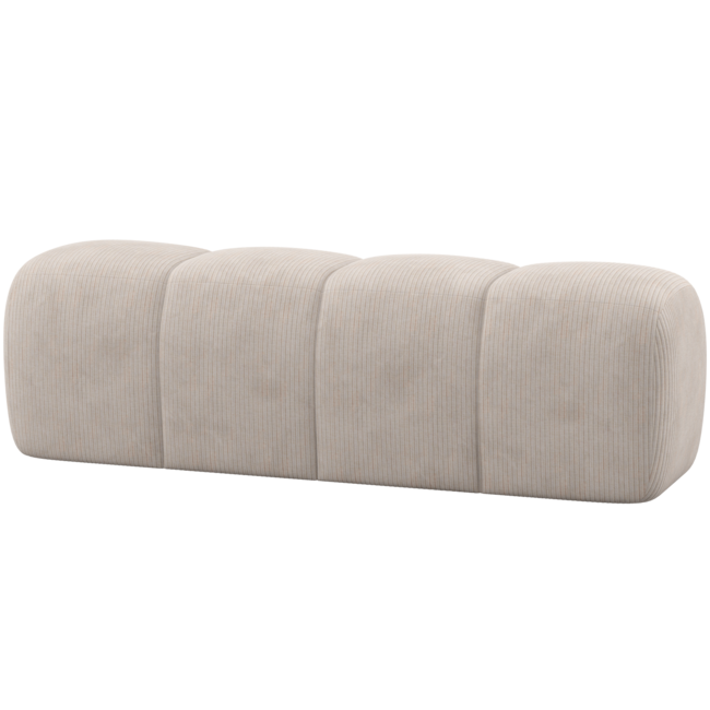 Woood Mojo Eetbankje 164 Cm Ribstof Ecru