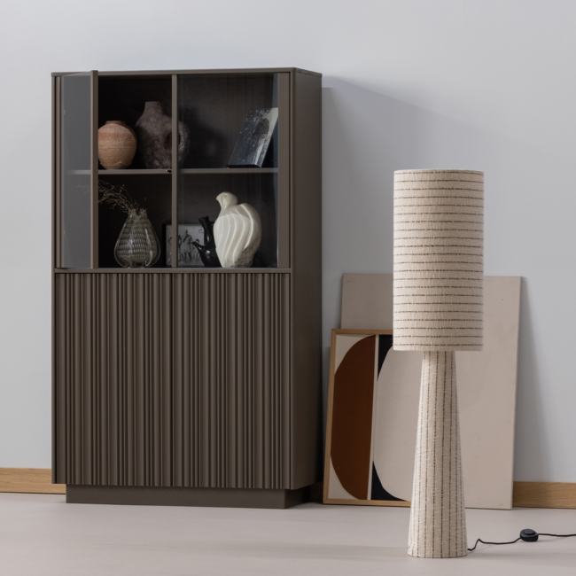 Woood Nova Lage Vitrinekast Grenen Truffel Bruin [fsc]