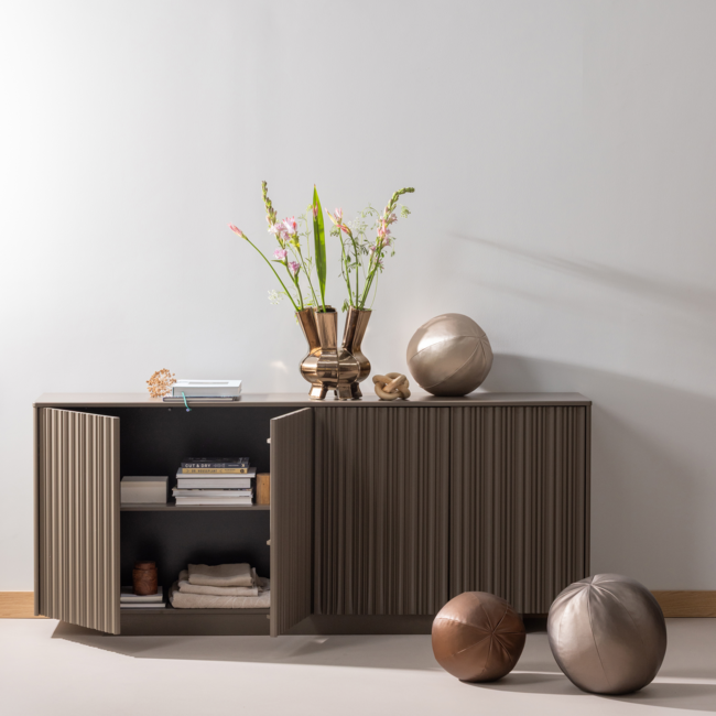 Woood Rodeo Bal Kussen Groot Metallic Koper Bruin