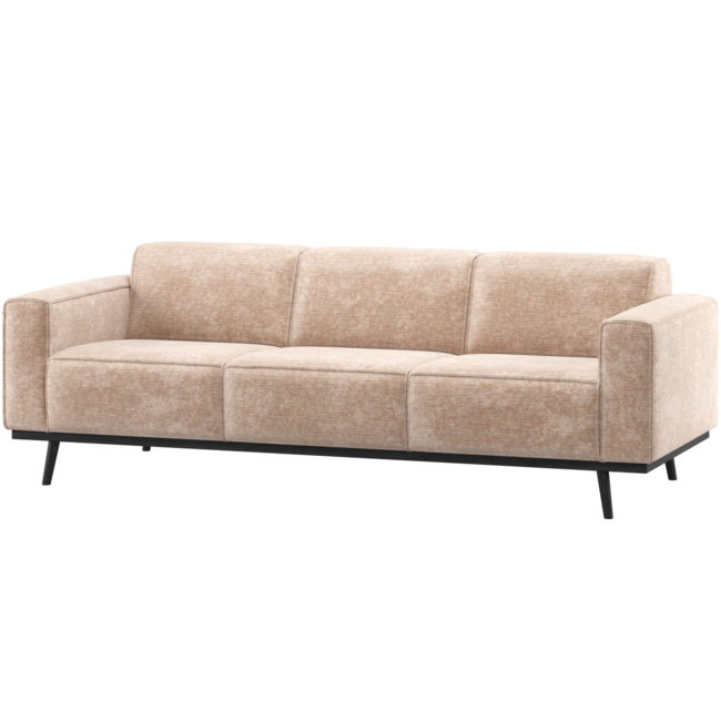 Woood Statement 3-Zits Bank 230 Cm Chenille Velvet Naturel