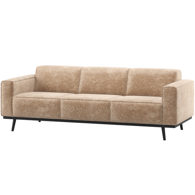 Woood Statement 3-Zits Bank 230 Cm Chenille Velvet Perzikroze