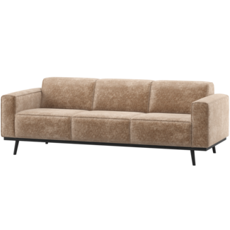 Woood Statement 3-Zits Bank 230 Cm Chenille Velvet Taupe
