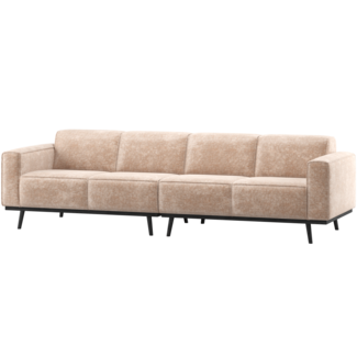 Woood Statement 4-Zits Bank 280 Cm Chenille Velvet Naturel
