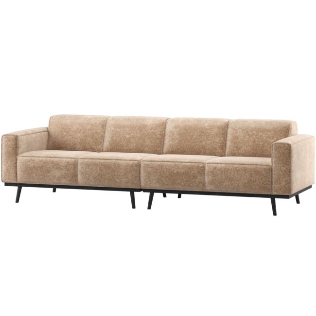 Woood Statement 4-Zits Bank 280 Cm Chenille Velvet Perzikroze