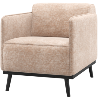 Woood Statement Fauteuil Met Arm Chenille Velvet Naturel