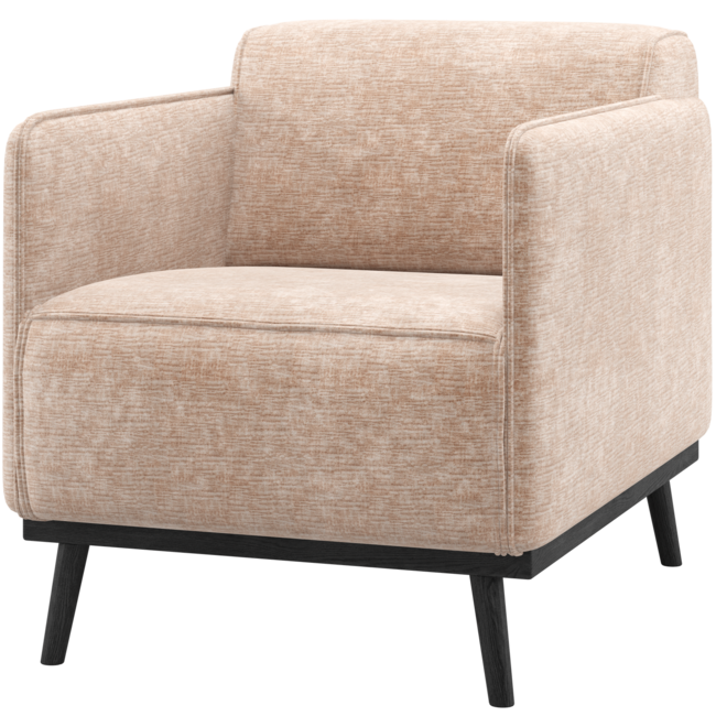 Woood Statement Fauteuil Met Arm Chenille Velvet Naturel