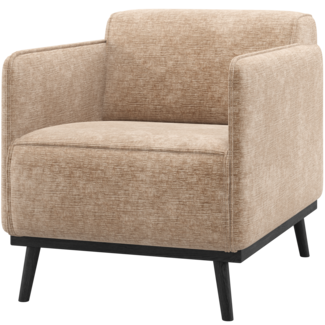 Woood Statement Fauteuil Met Arm Chenille Velvet Perzikroze