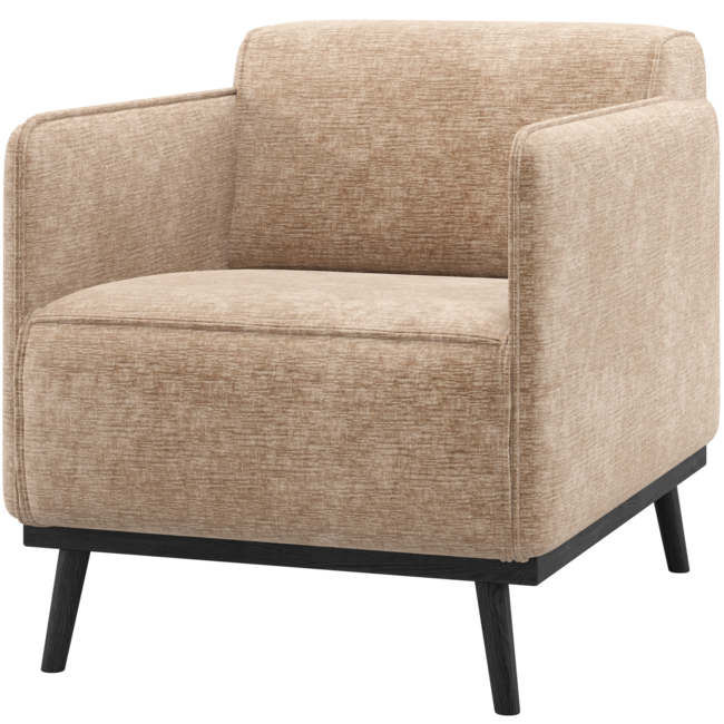 Woood Statement Fauteuil Met Arm Chenille Velvet Perzikroze