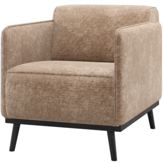 Woood Statement Fauteuil Met Arm Chenille Velvet Taupe